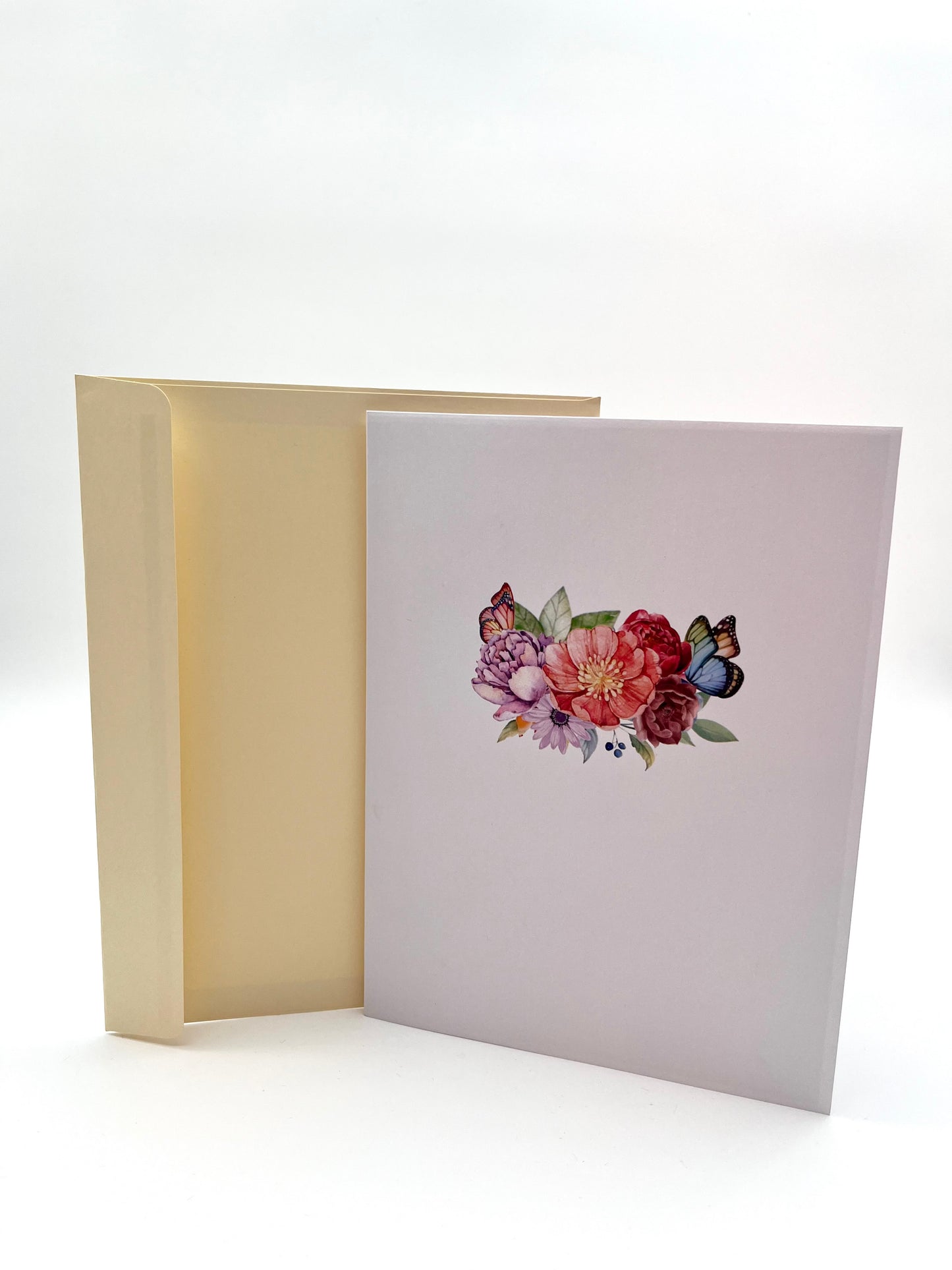 Herzförmiger Blumenkranz mit Schmetterlingen 3D Pop-Up