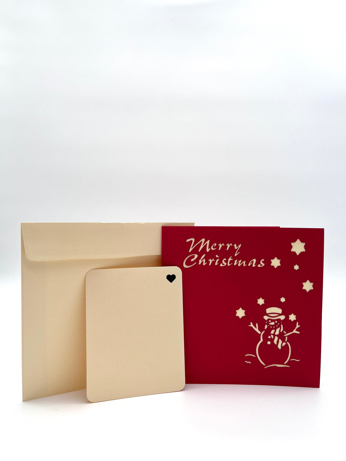 Merry Christmas 3D Pop-Up Weihnachtskarte mit Schneemann und Schneeflocken
