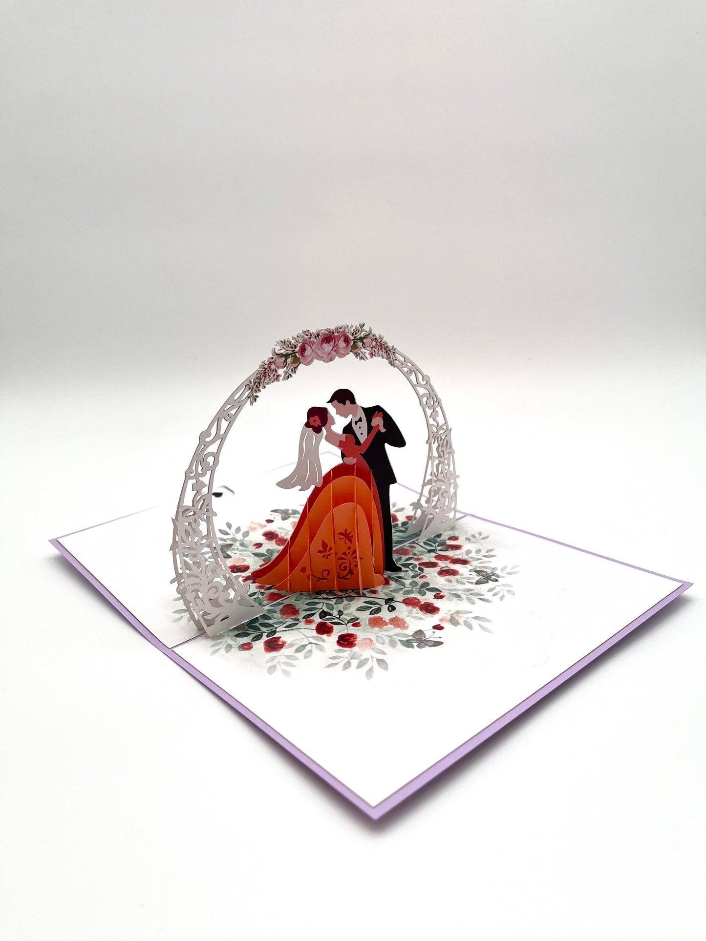 Paar im Kranz auf einer Blumenwiese 3D Pop-Up