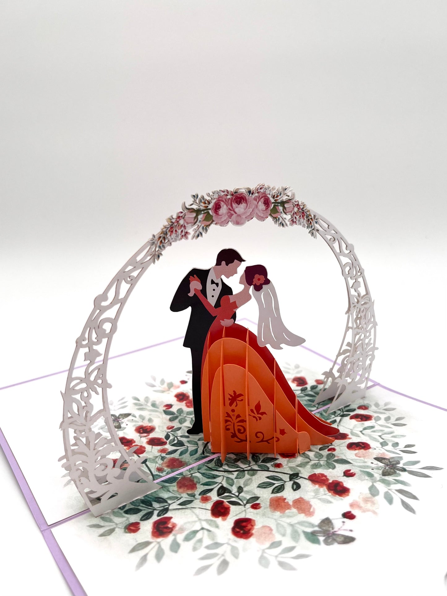 Paar im Kranz auf einer Blumenwiese 3D Pop-Up