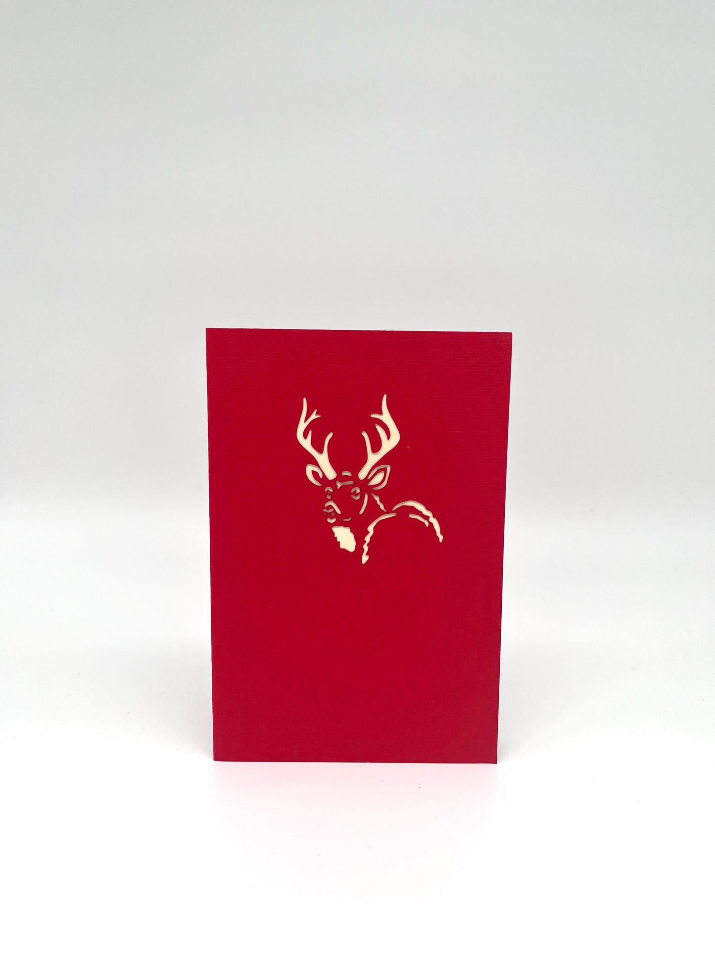 Merry Christmas Weihnachtskarte mit Reh und Tannenbaum 3D Pop-Up