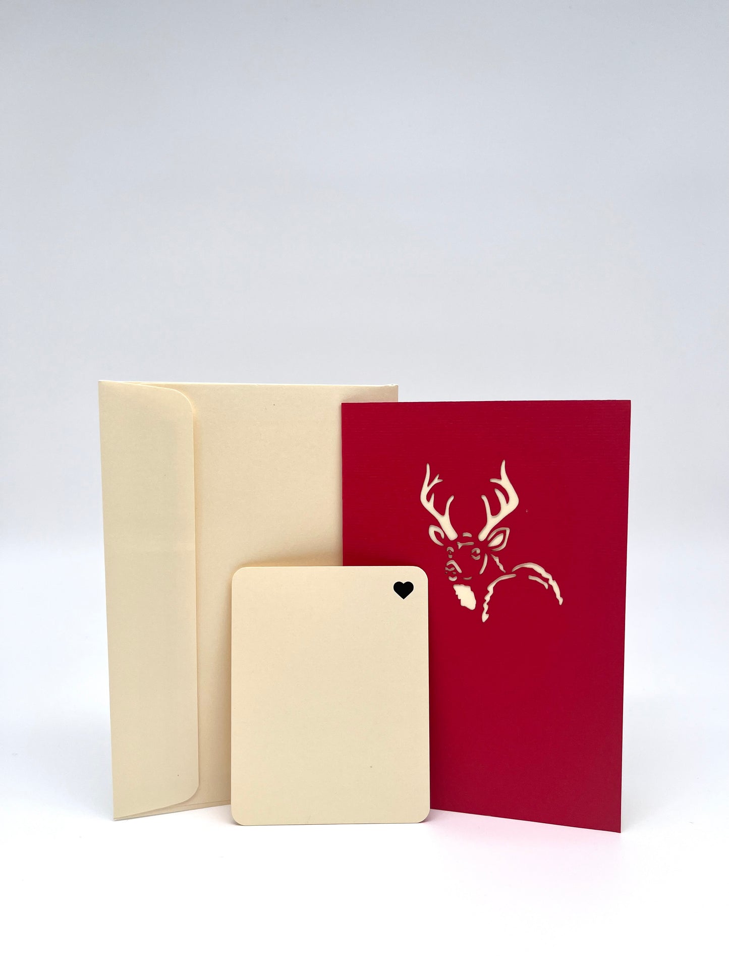 Merry Christmas Weihnachtskarte mit Reh und Tannenbaum 3D Pop-Up