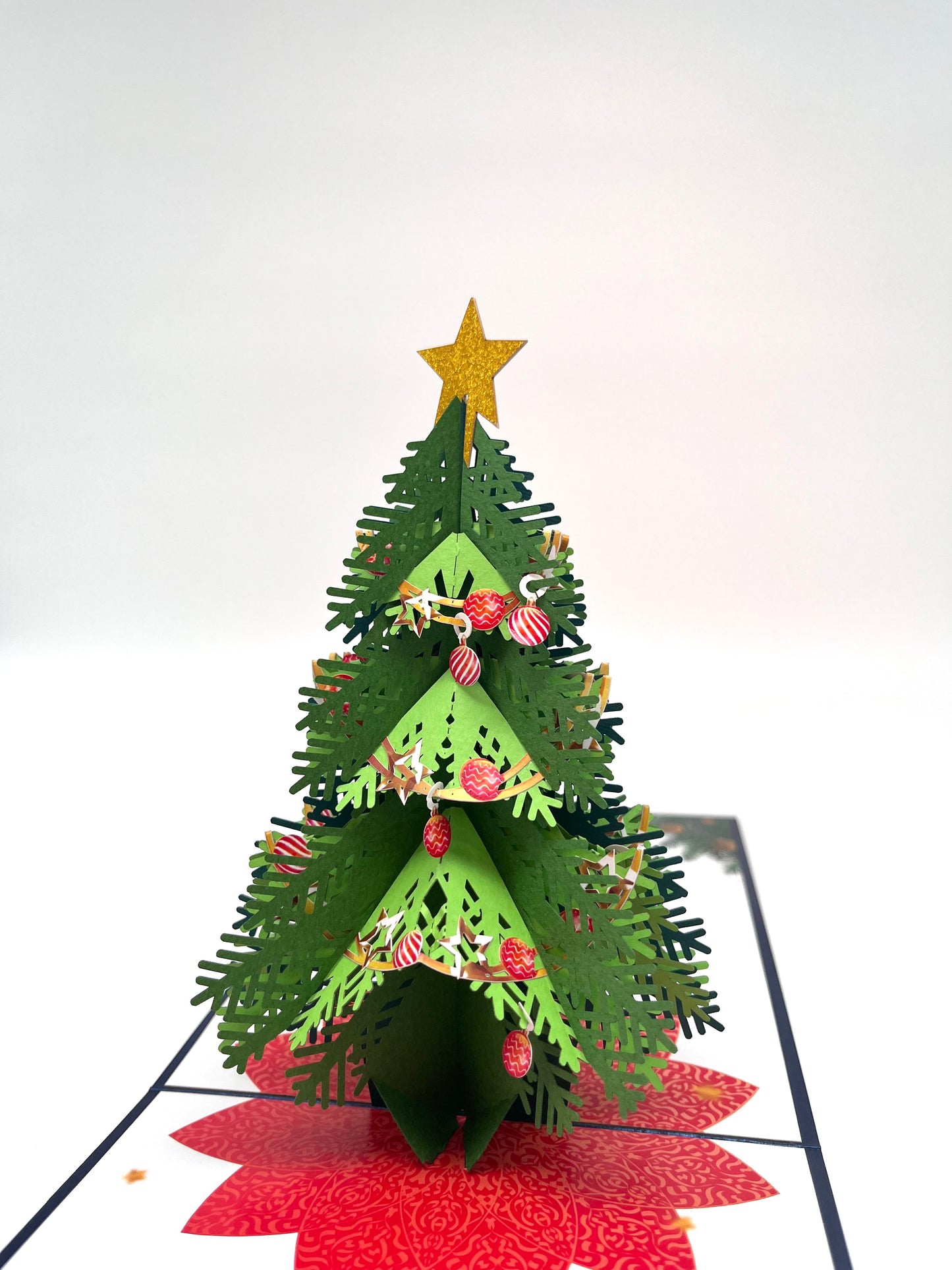 Merry Christmas mit geschmücktem Tannebaum 3D Pop-Up