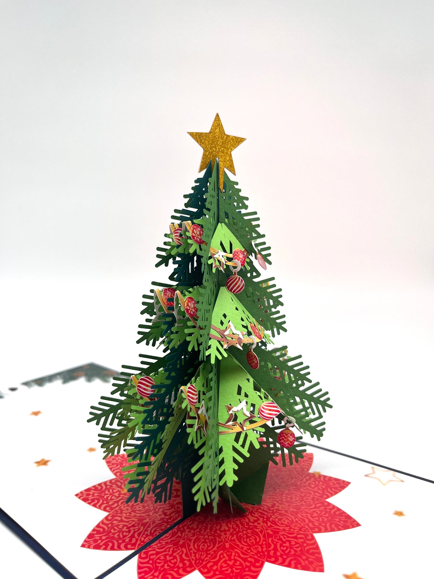 Merry Christmas mit geschmücktem Tannebaum 3D Pop-Up