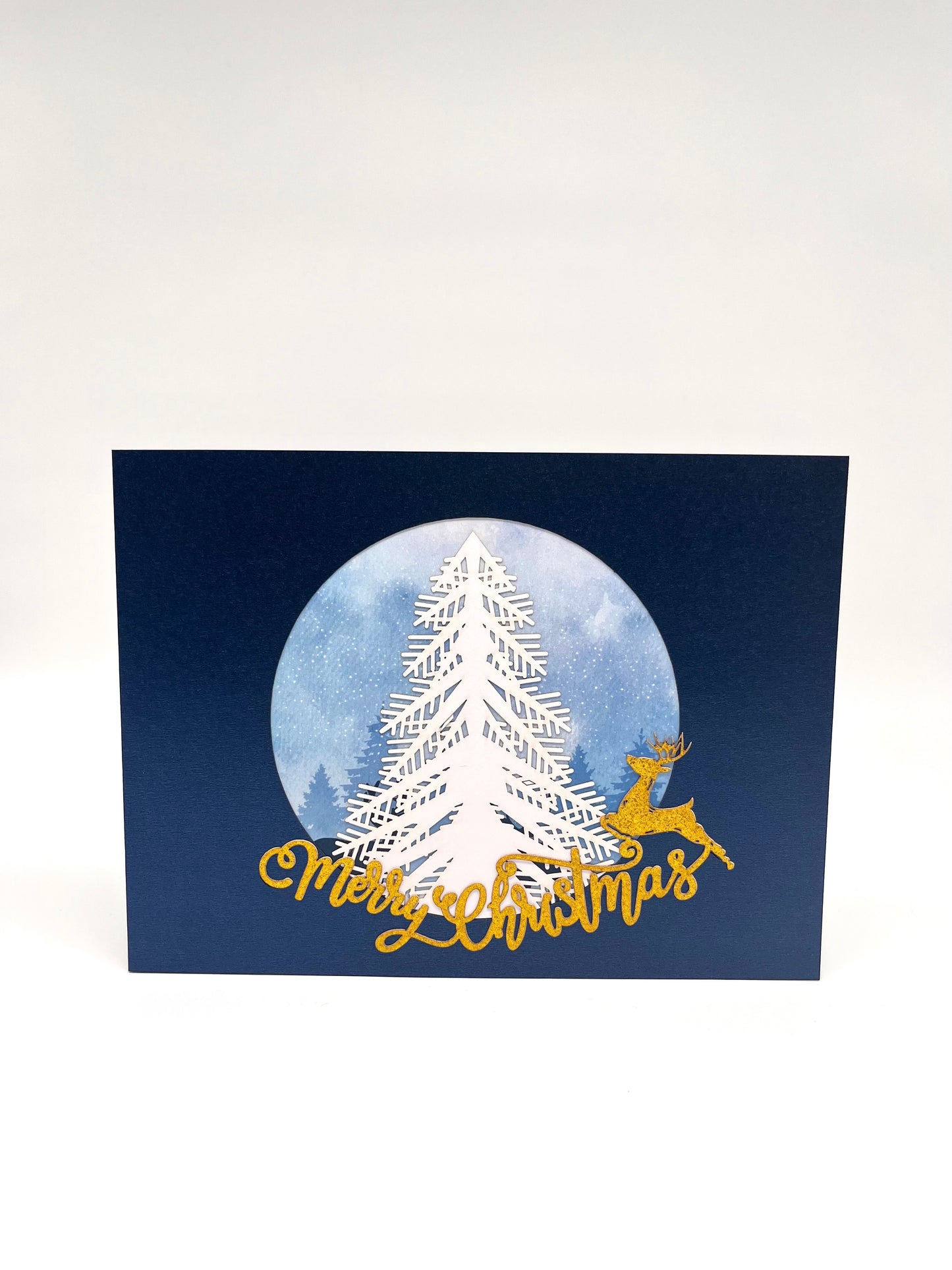 Merry Christmas mit geschmücktem Tannebaum 3D Pop-Up