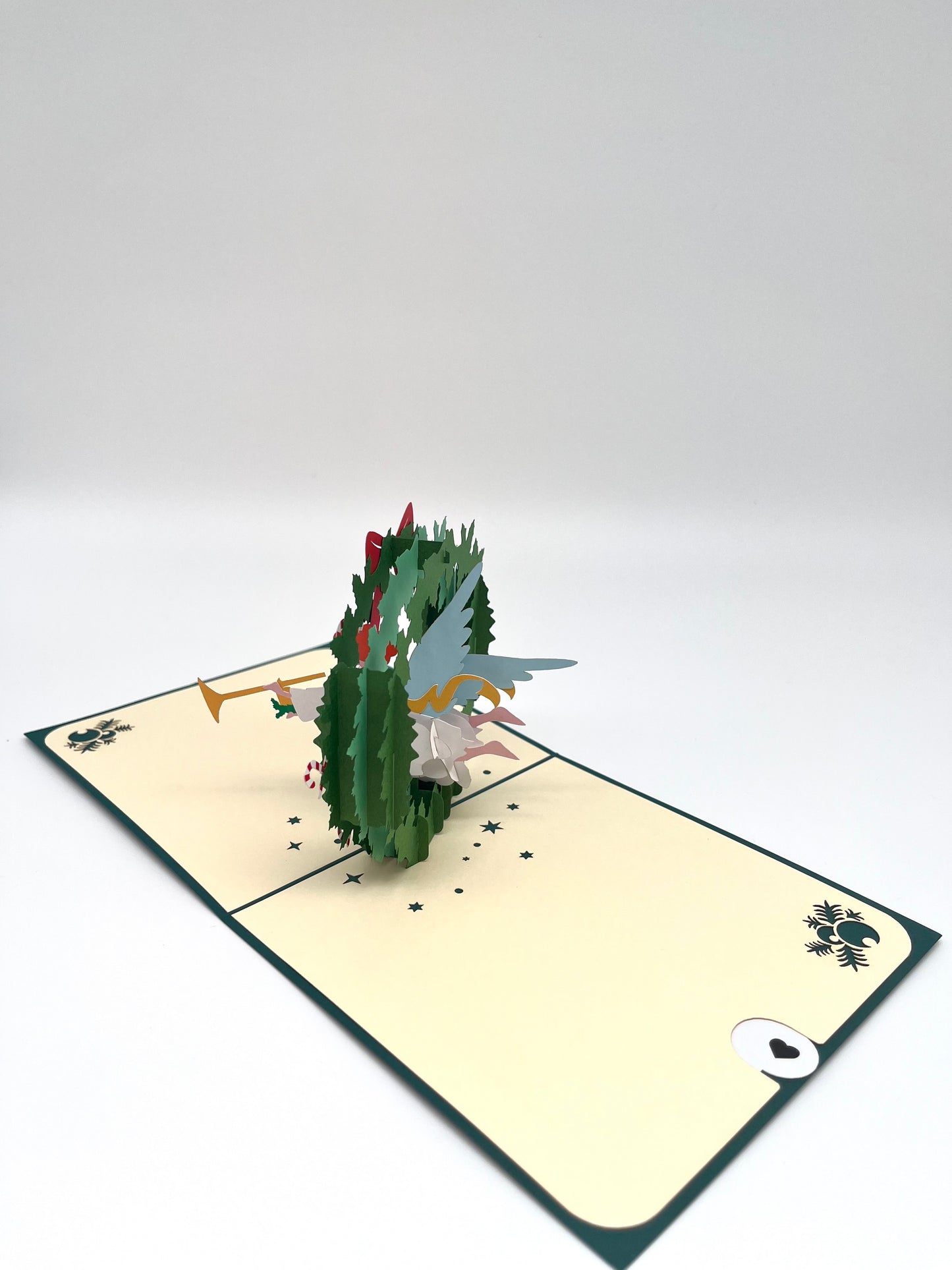 Weihnachtskranz mit Engel 3D Pop-Up Karte