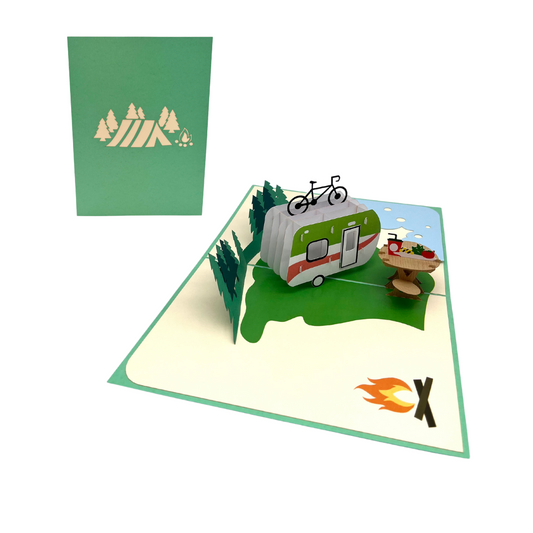 Wohnwagen 3D Pop-Up Karte