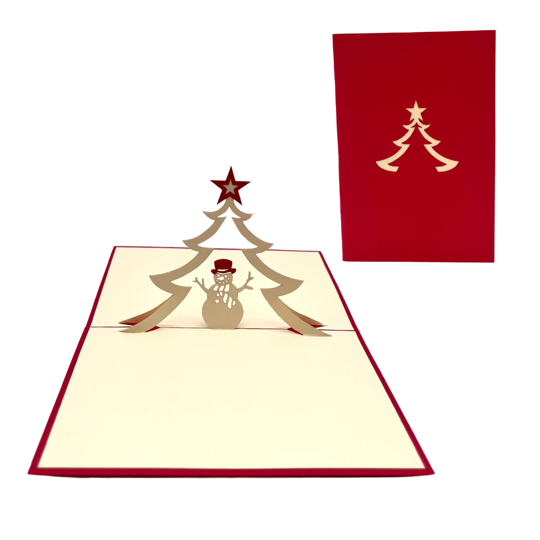 Tannenbaum mit Schneemann 3D Pop-Up