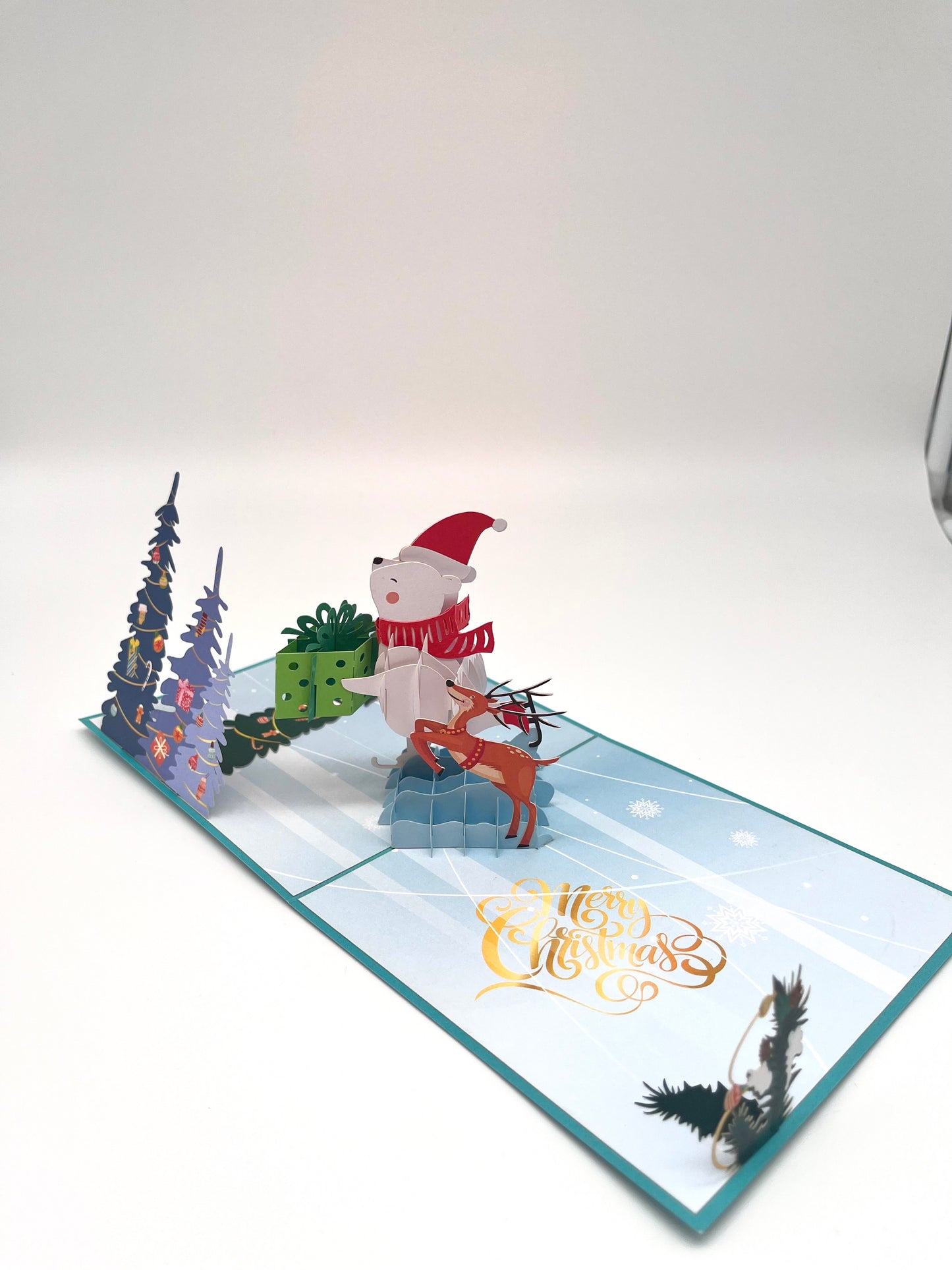 Eisbär auf Schlitten mit Geschenken 3D Pop-Up