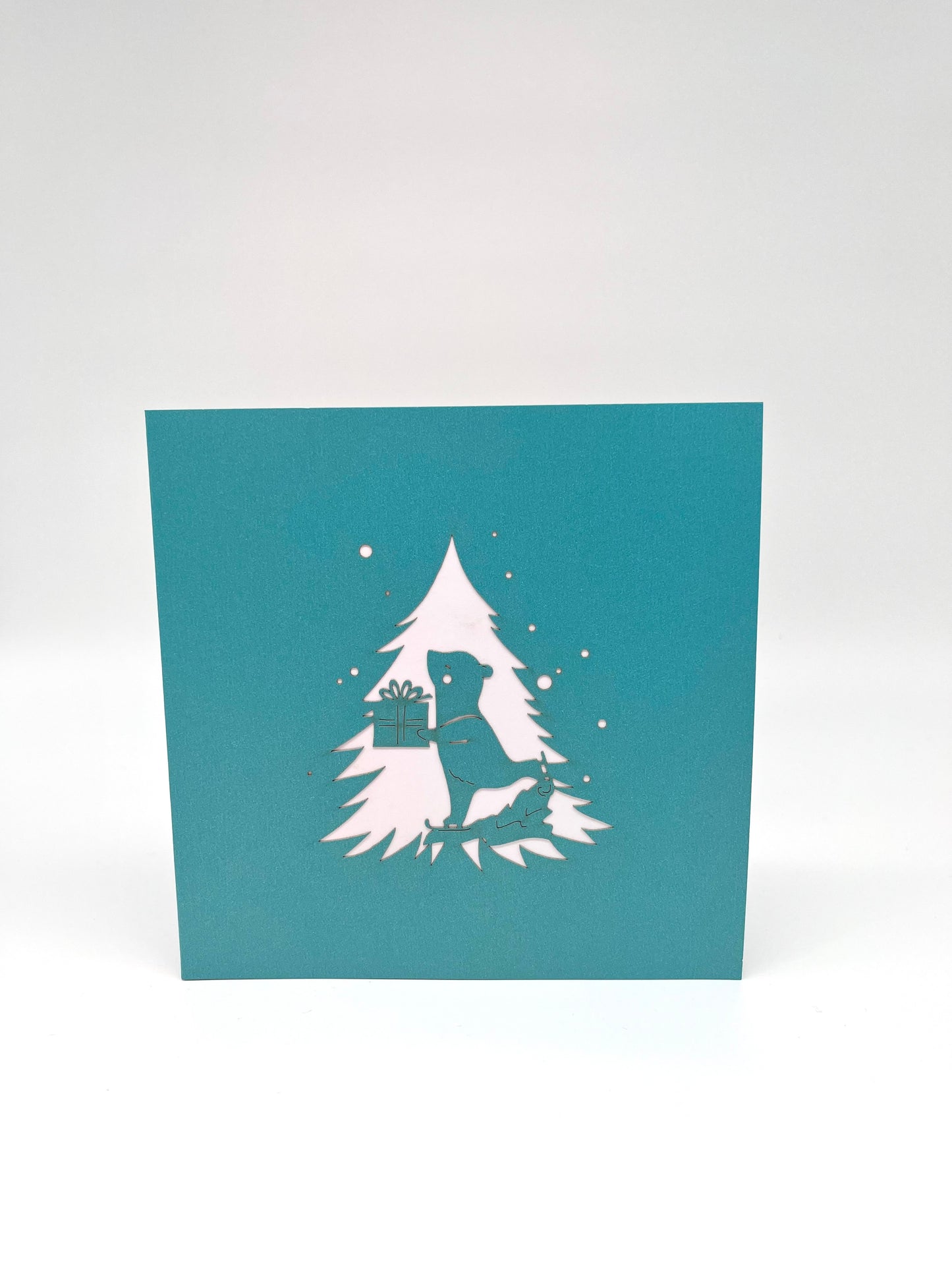 Eisbär auf Schlitten mit Geschenken 3D Pop-Up