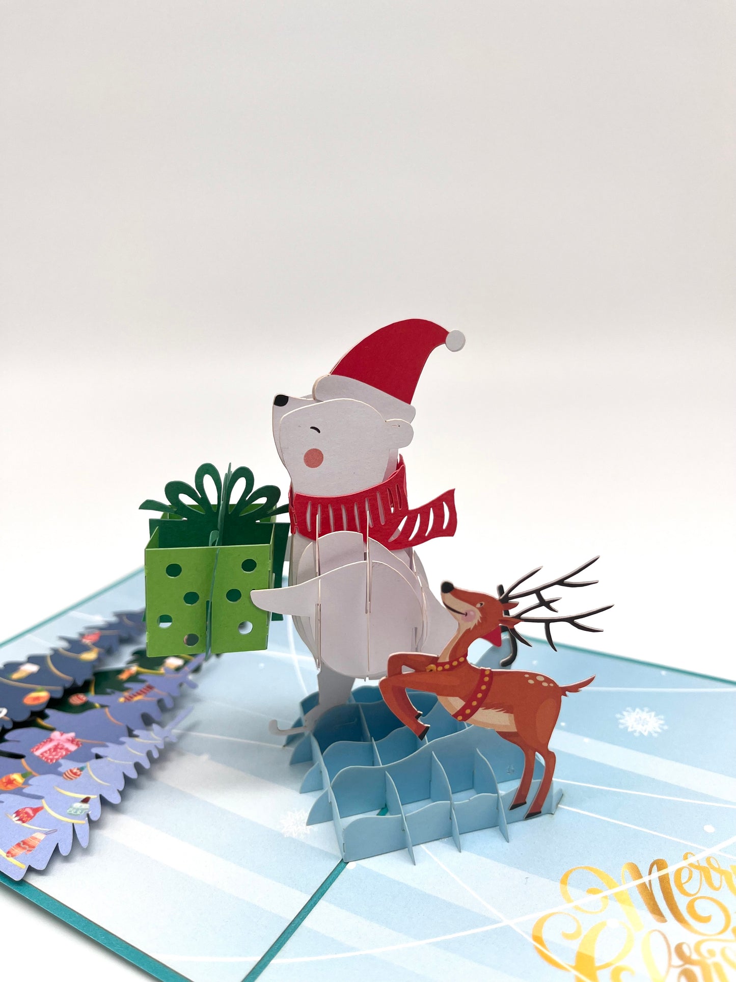 Eisbär auf Schlitten mit Geschenken 3D Pop-Up