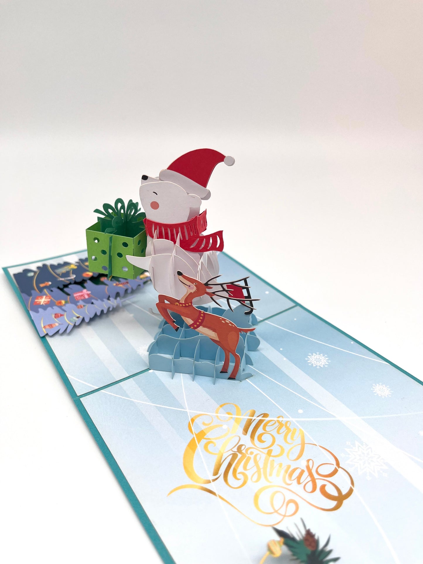 Eisbär auf Schlitten mit Geschenken 3D Pop-Up