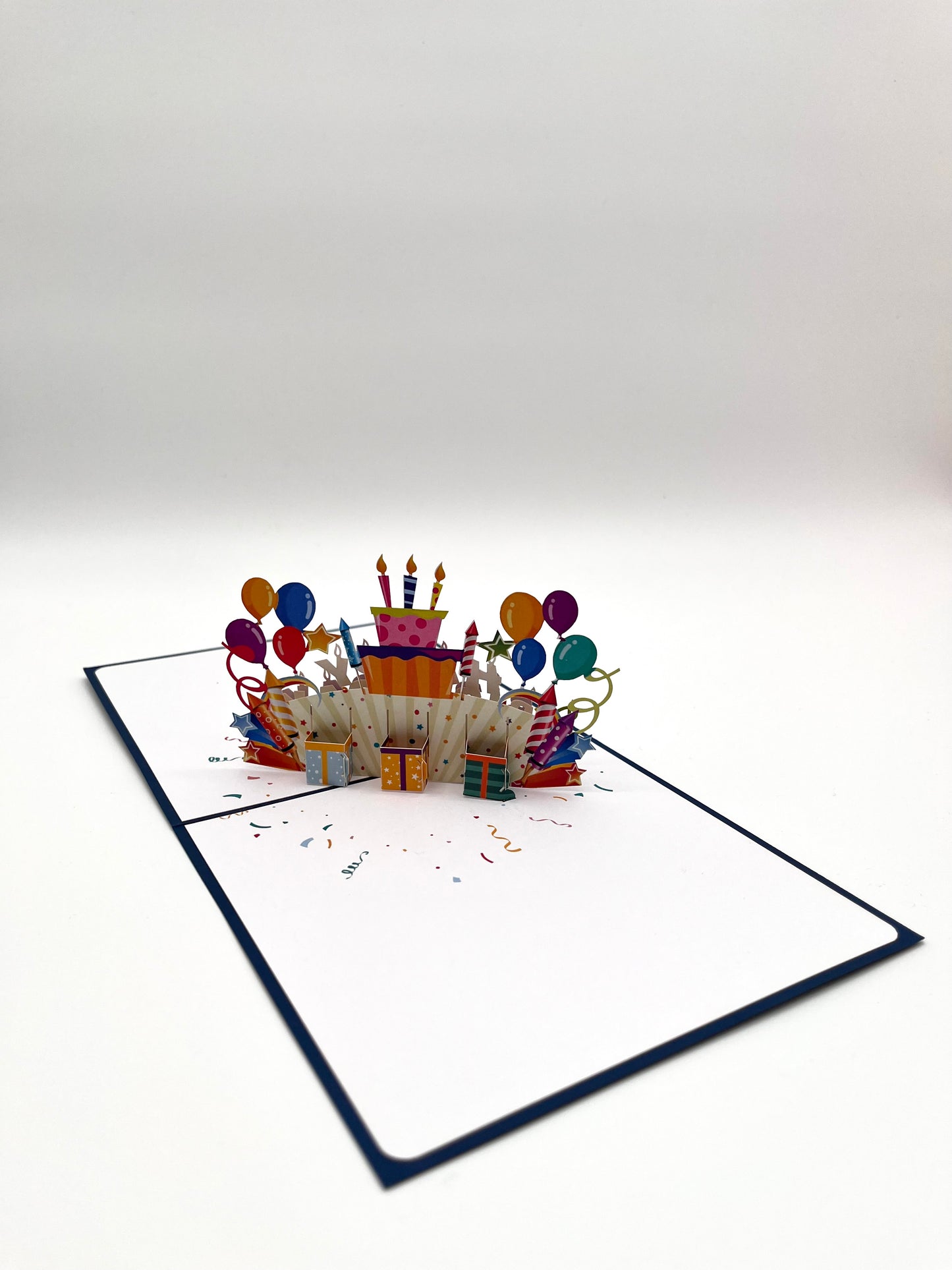 Geburtstagskarte mit Kerzen und Luftballons / Happy Birthday 3D Pop-Up