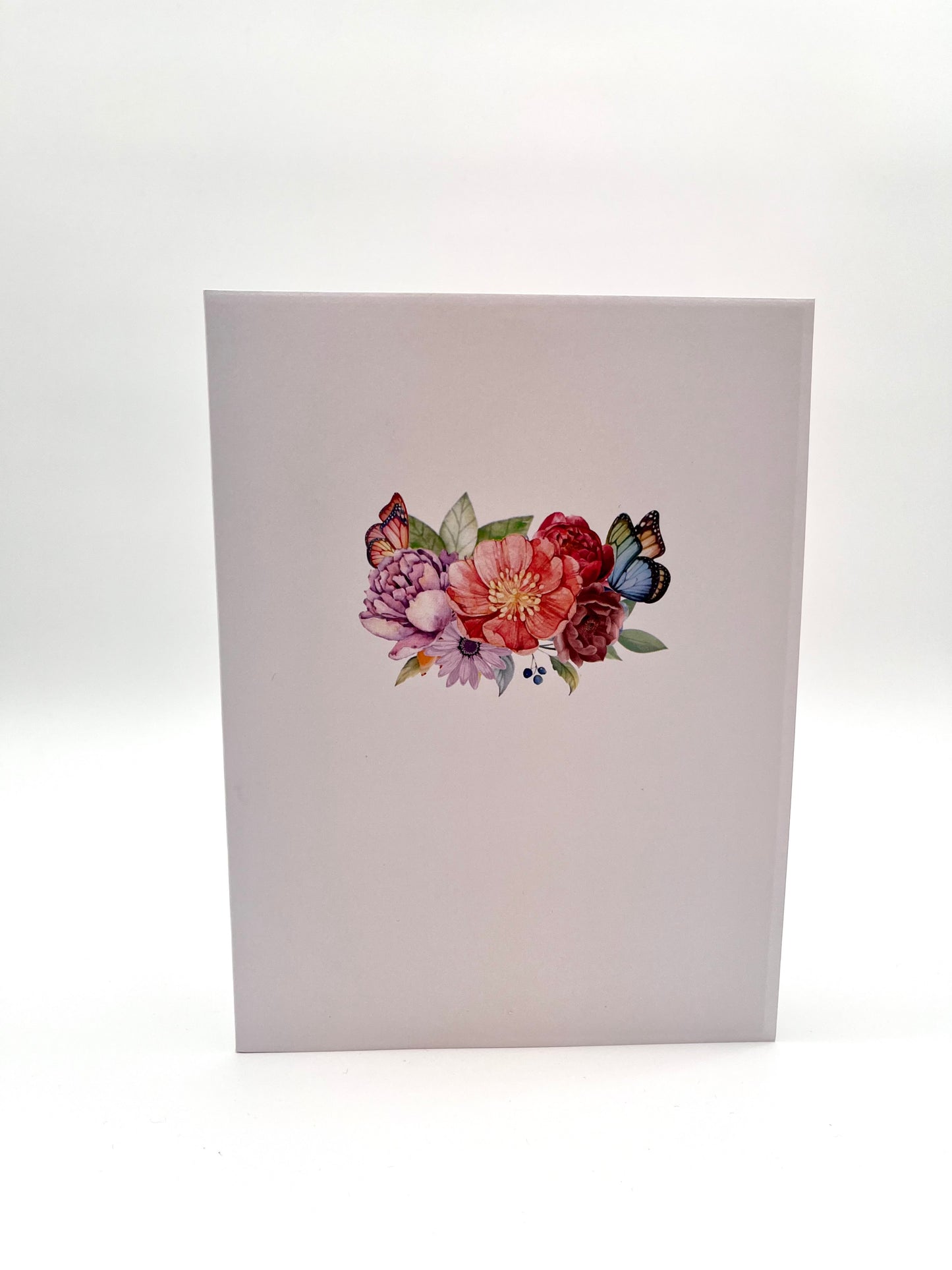 Herzförmiger Blumenkranz mit Schmetterlingen 3D Pop-Up