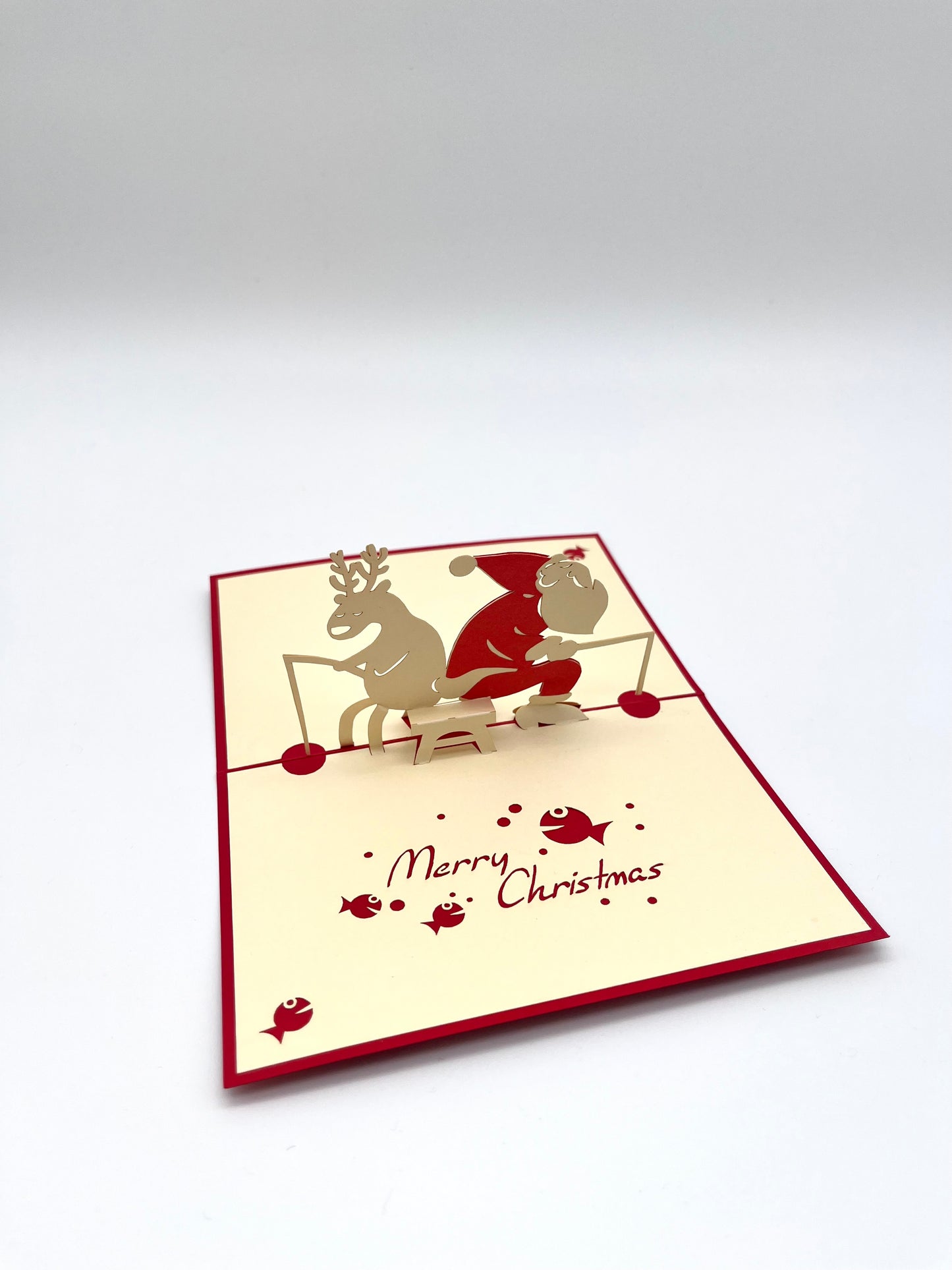 Weihnachtsmann beim Angeln 3D Pop-Up