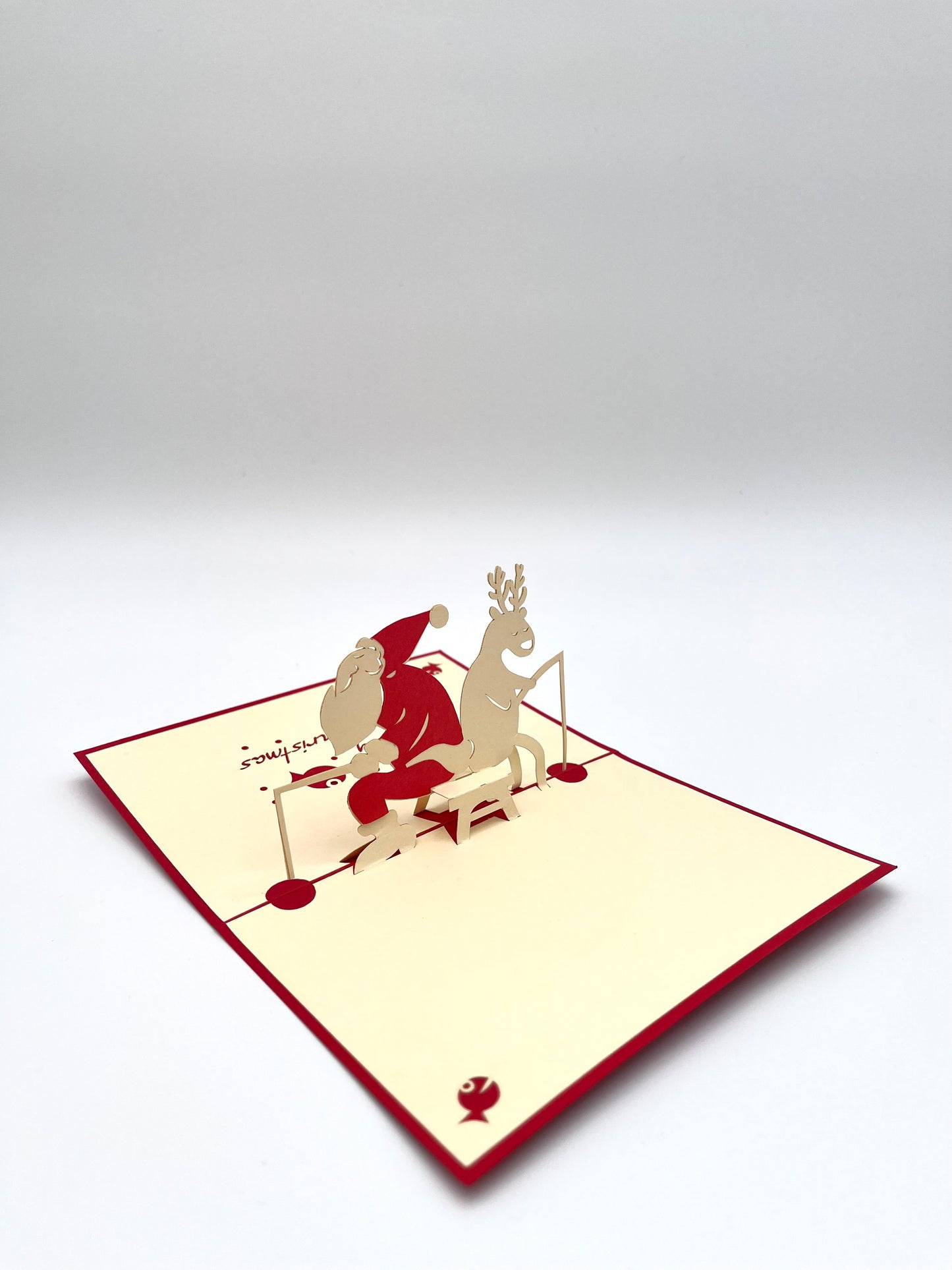 Weihnachtsmann beim Angeln 3D Pop-Up