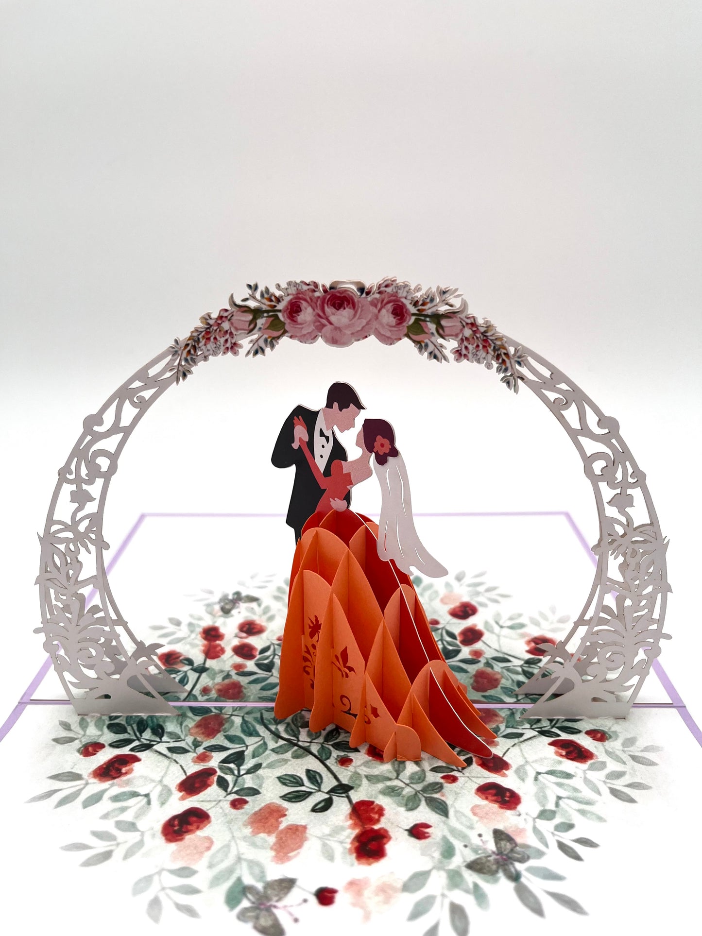 Paar im Kranz auf einer Blumenwiese 3D Pop-Up