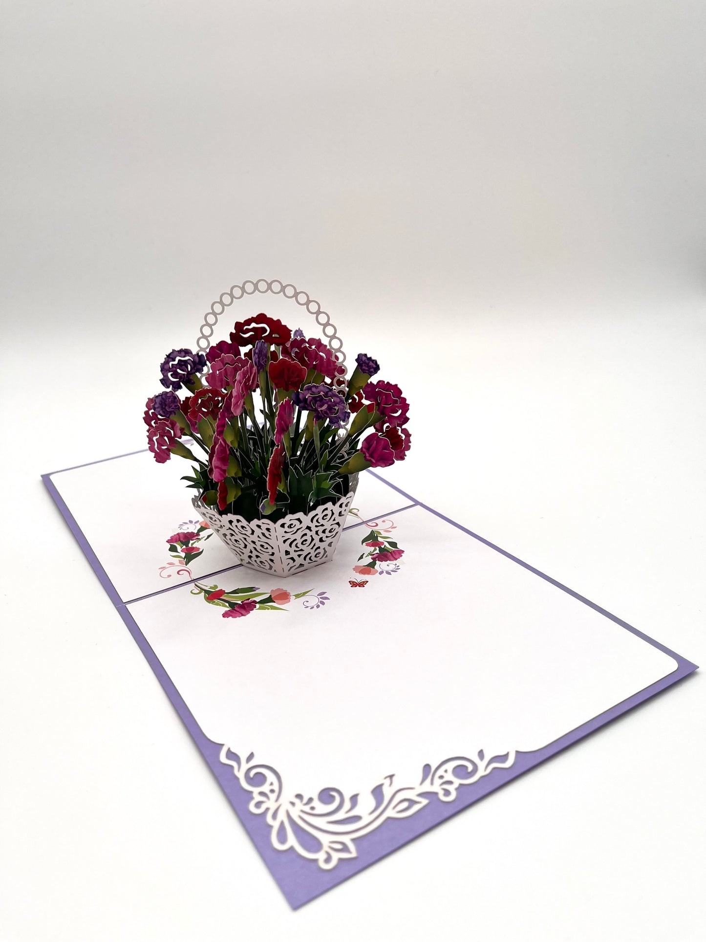 Muttertag Blumenkorb mit Nelken 3D Pop-Up