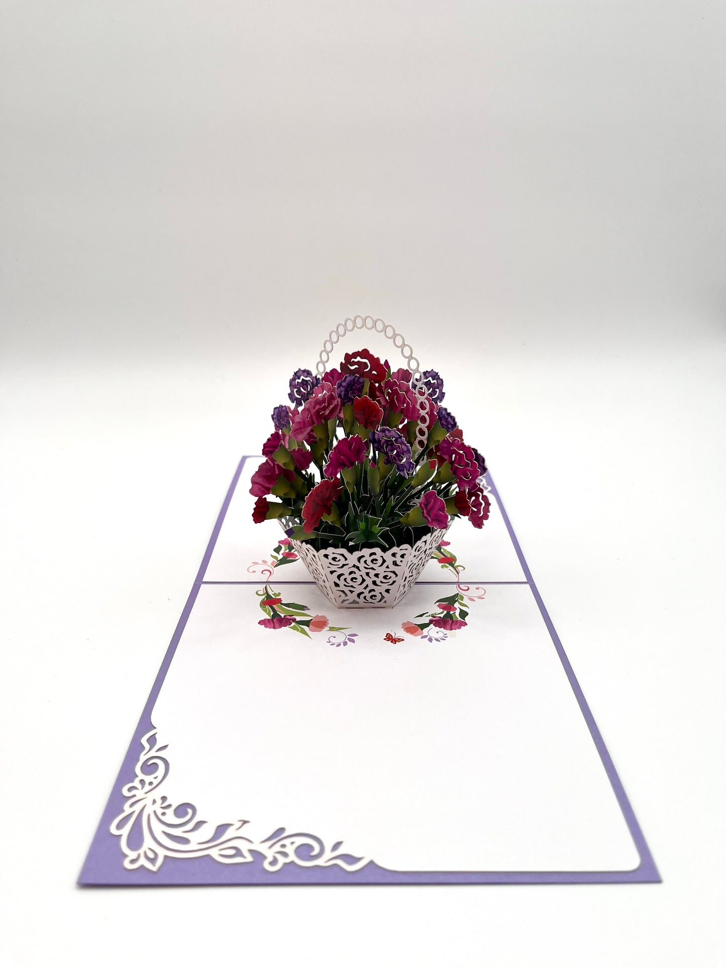 Muttertag Blumenkorb mit Nelken 3D Pop-Up