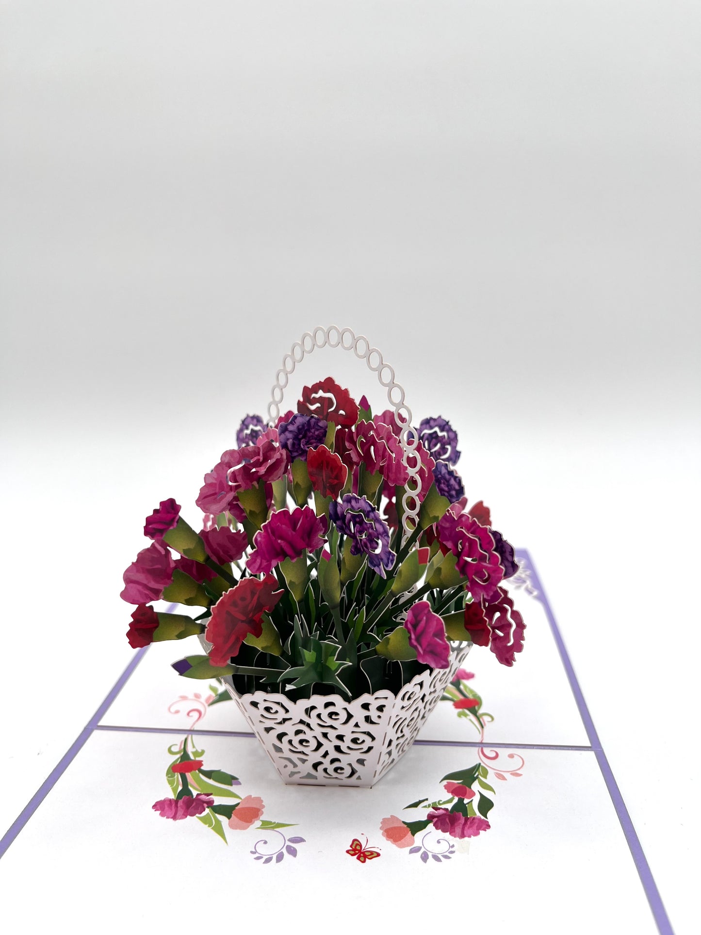 Muttertag Blumenkorb mit Nelken 3D Pop-Up