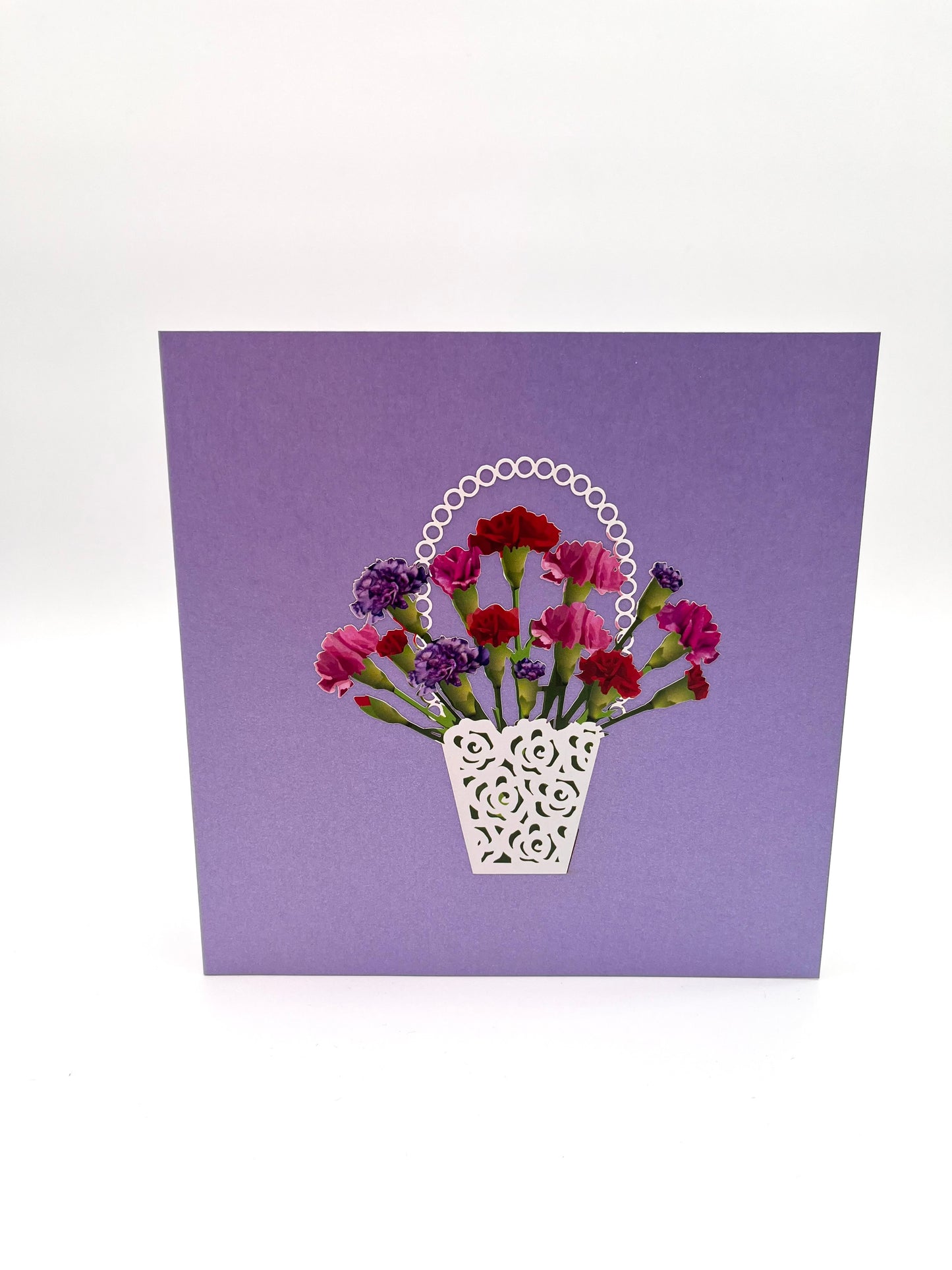 Muttertag Blumenkorb mit Nelken 3D Pop-Up