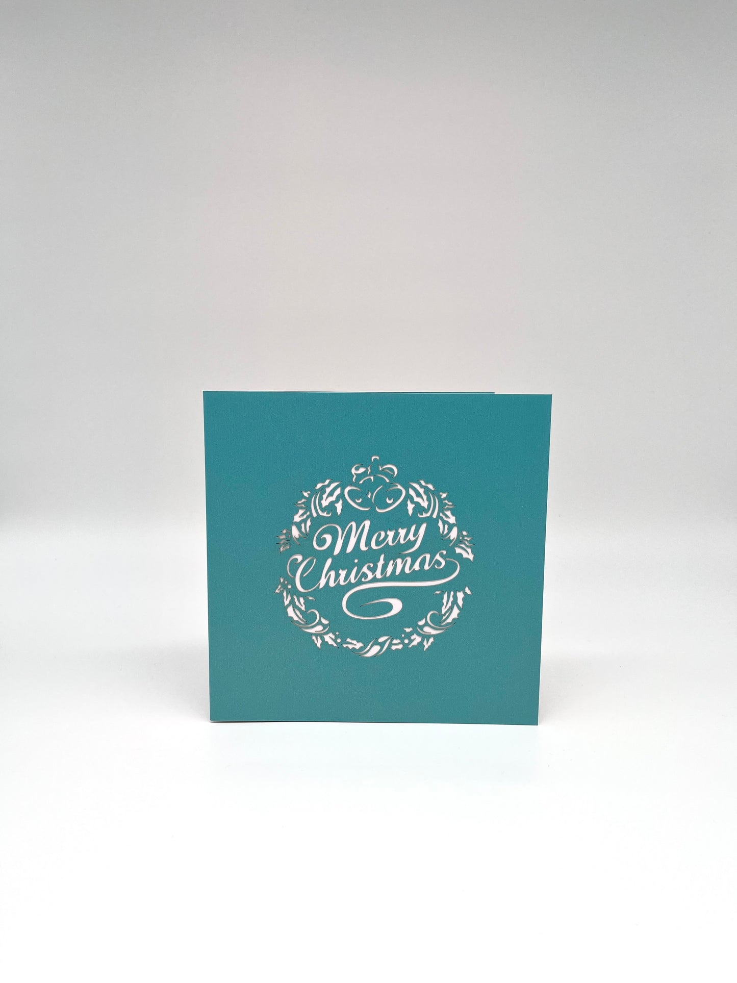 Merry Christmas geschmückter Kranz mit Weihnachtsmann und Geschenken 3D Pop-Up