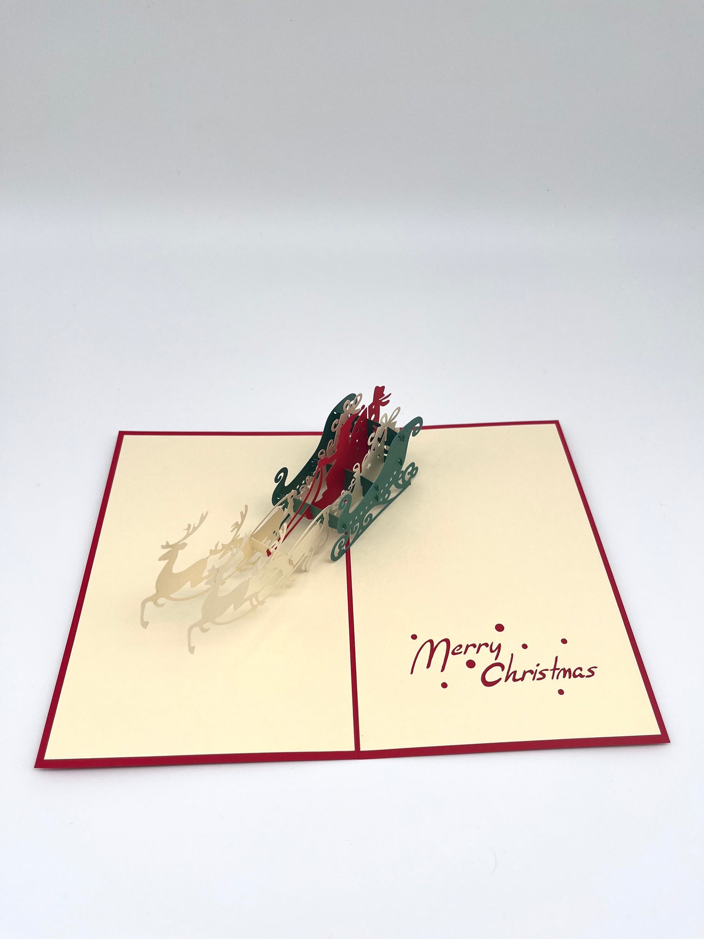 Rentier mit Schlitten 3D Pop-Up