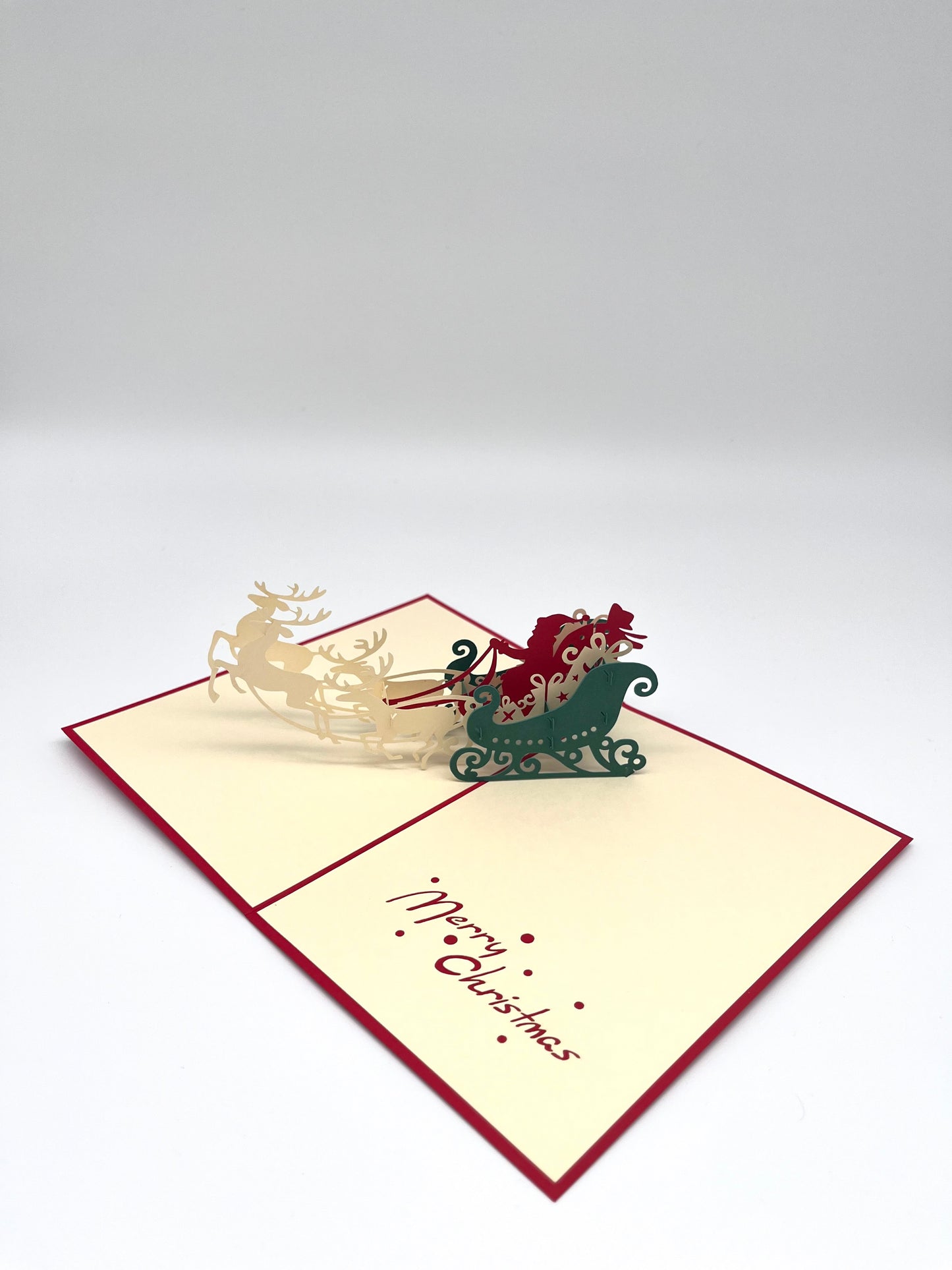 Rentier mit Schlitten 3D Pop-Up