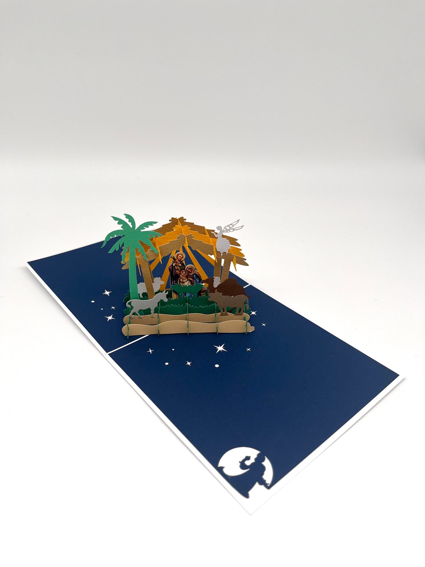 Weihnachtskrippe Geburt Jesu Karte 3D Pop-Up