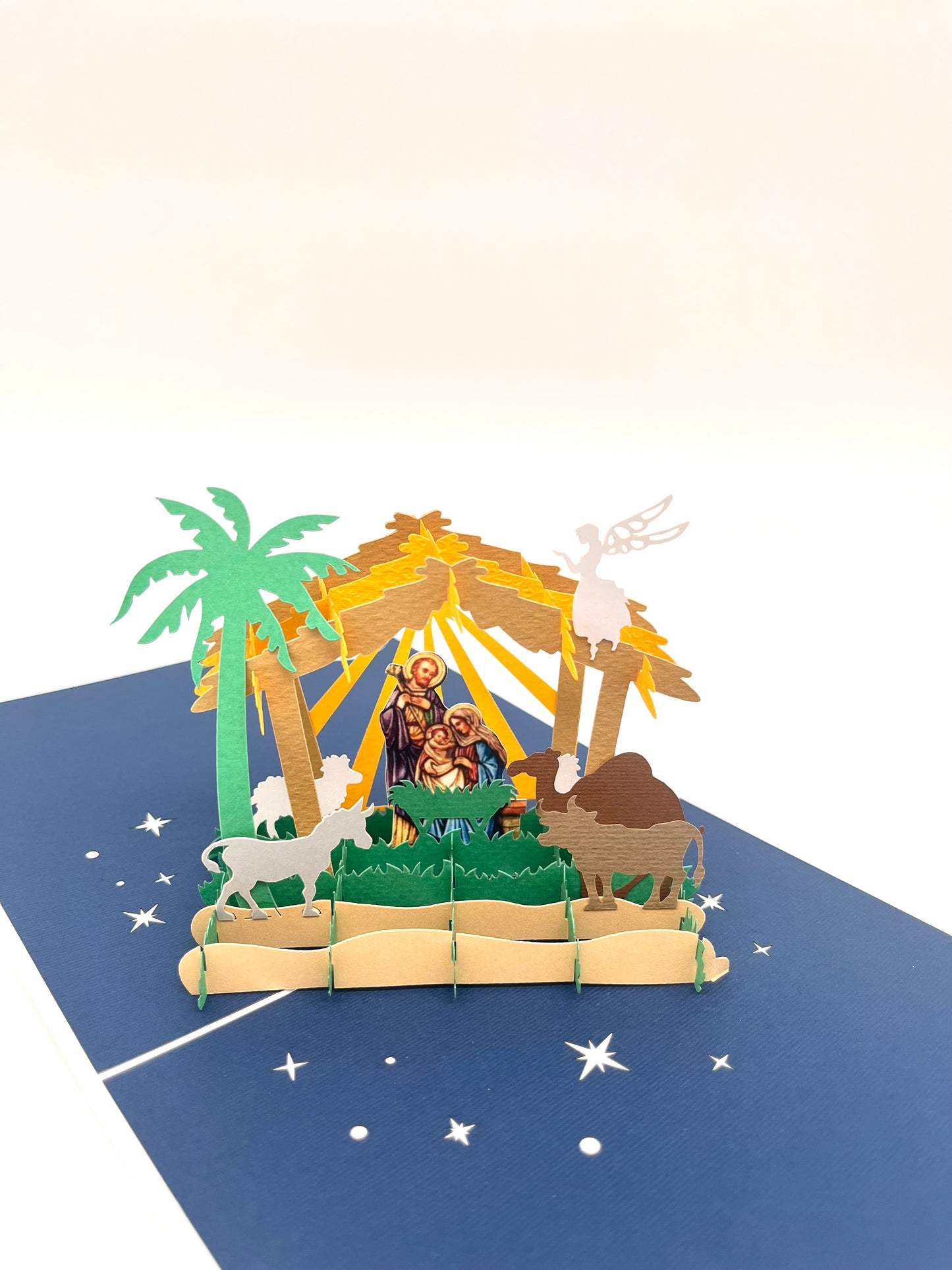 Weihnachtskrippe Geburt Jesu Karte 3D Pop-Up