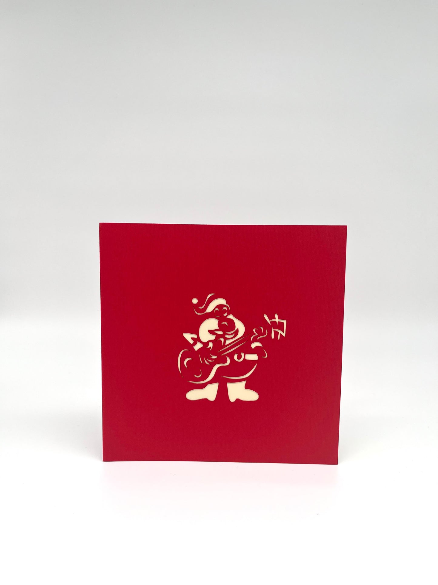 Weihnachtsmann mit E-Gitarre 3D Pop-Up