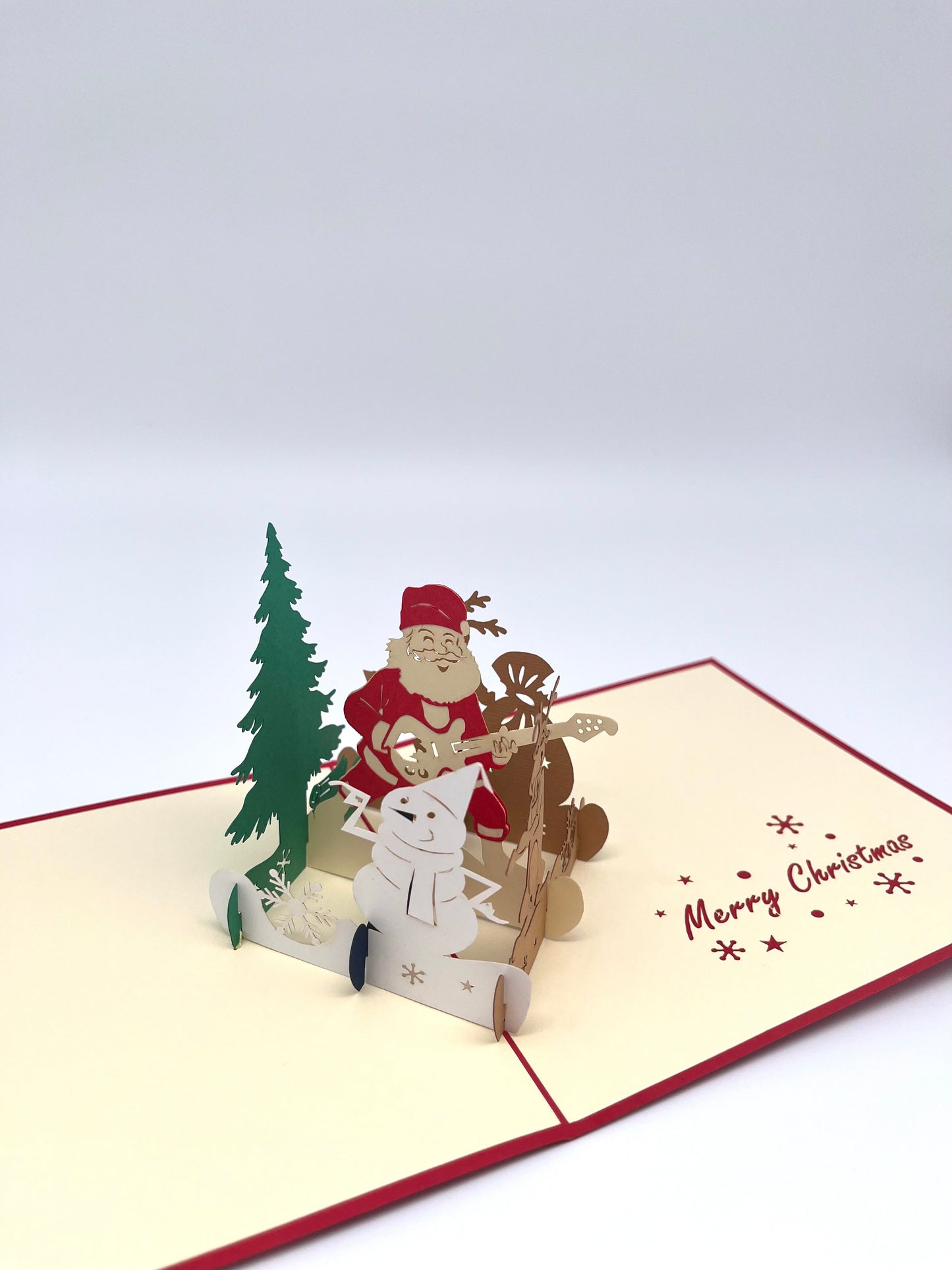 Weihnachtsmann mit E-Gitarre 3D Pop-Up