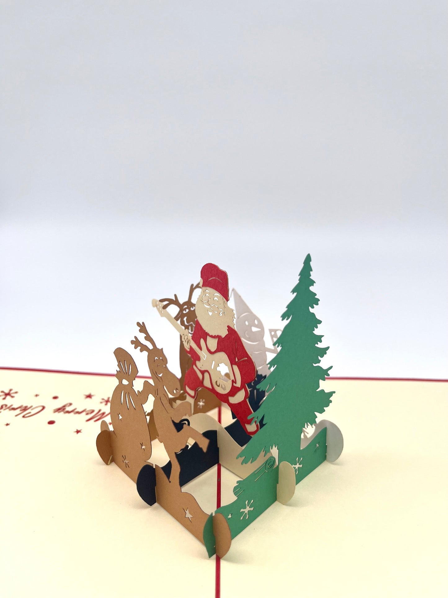 Weihnachtsmann mit E-Gitarre 3D Pop-Up